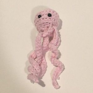 Crocheted‎ Pink Handmade Jellyfish Stuffed Animal